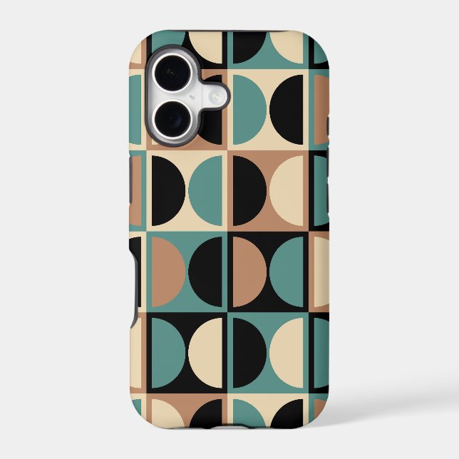 Mid Century Modern Geometric Abstract Pattern Case-Mate iPhone Case (Back)