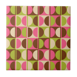 Mid Century Modern Geometric Abstract Pattern Ceramic Tile
