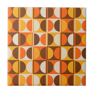 Mid Century Modern Geometric Abstract Pattern Ceramic Tile