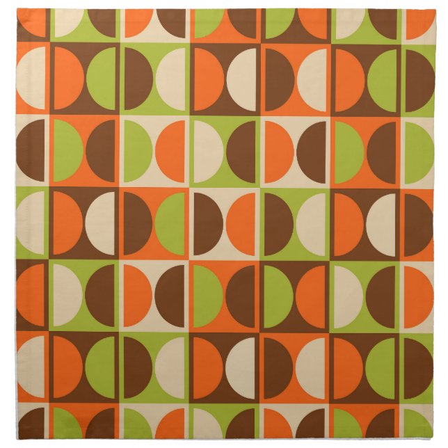 Mid Century Modern Geometric Abstract Pattern Cloth Napkin (Front)