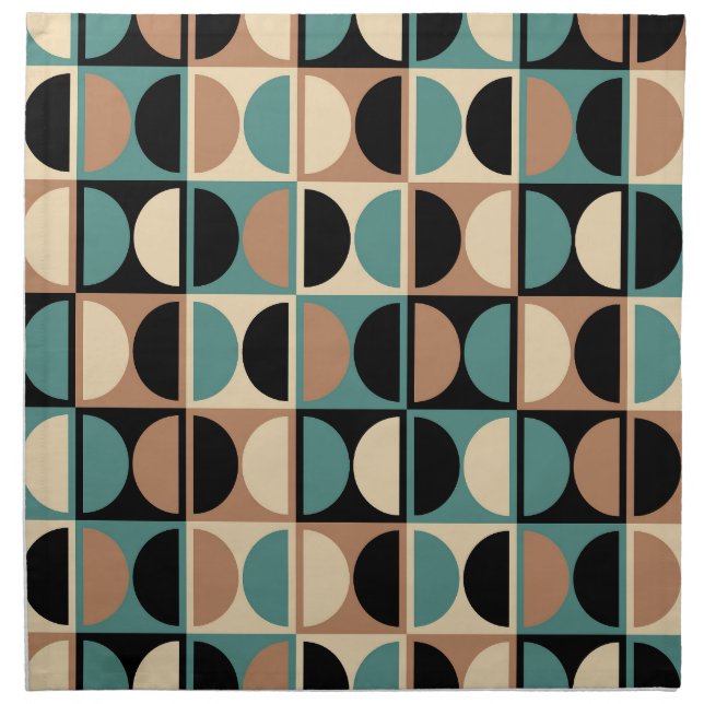 Mid Century Modern Geometric Abstract Pattern Cloth Napkin (Front)