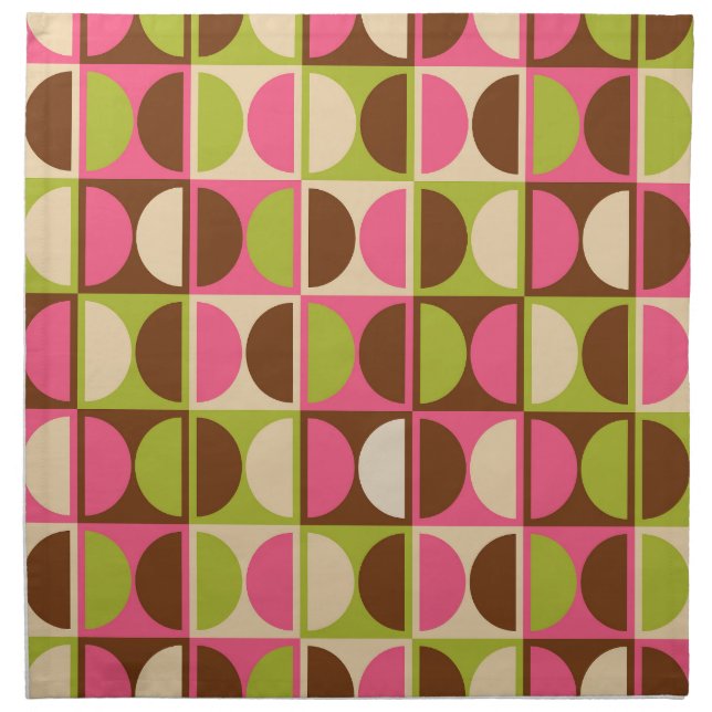 Mid Century Modern Geometric Abstract Pattern Cloth Napkin (Front)