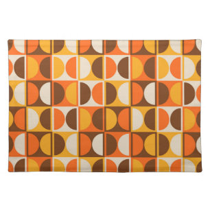 Mid Century Modern Geometric Abstract Pattern Cloth Placemat