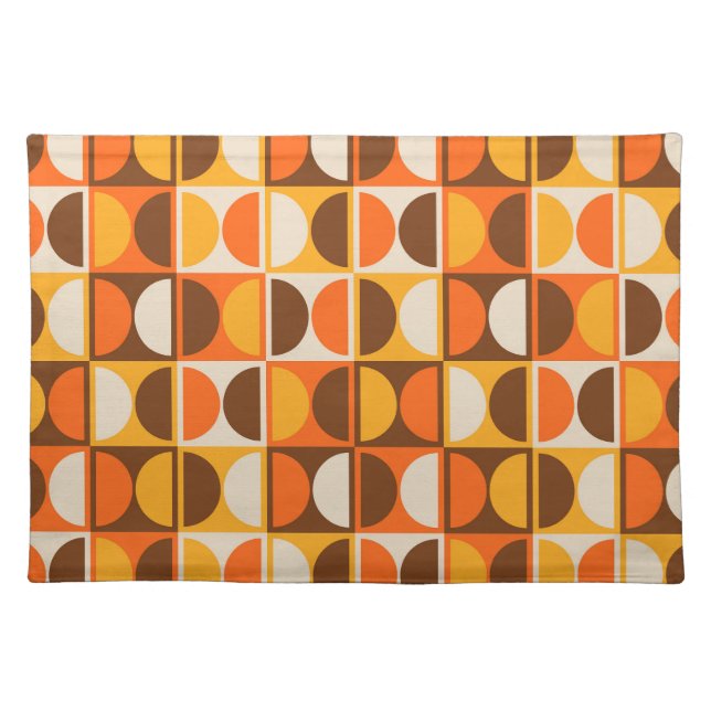 Mid Century Modern Geometric Abstract Pattern Cloth Placemat (Front)