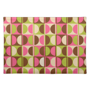 Mid Century Modern Geometric Abstract Pattern Cloth Placemat