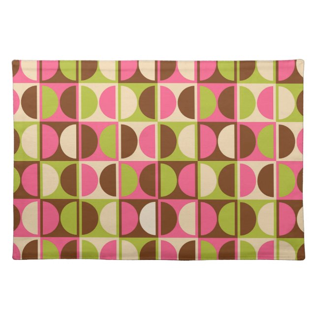 Mid Century Modern Geometric Abstract Pattern Cloth Placemat (Front)