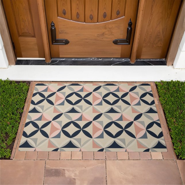 Mid Century Modern Geometric Abstract Pattern  Doormat (Outdoor)