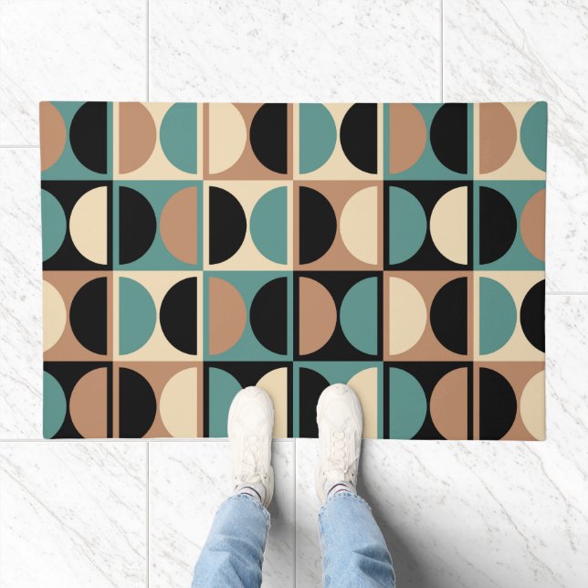 Mid Century Modern Geometric Abstract Pattern Doormat (Indoor)