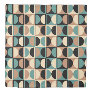 Mid Century Modern Geometric Abstract Pattern Duvet Cover