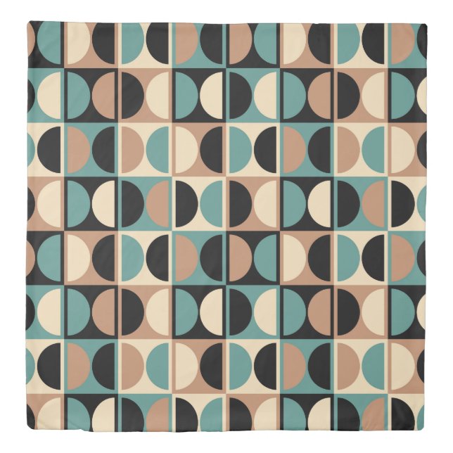Mid Century Modern Geometric Abstract Pattern Duvet Cover (Front)