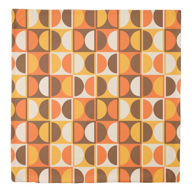 Mid Century Modern Geometric Abstract Pattern Duvet Cover (Front)