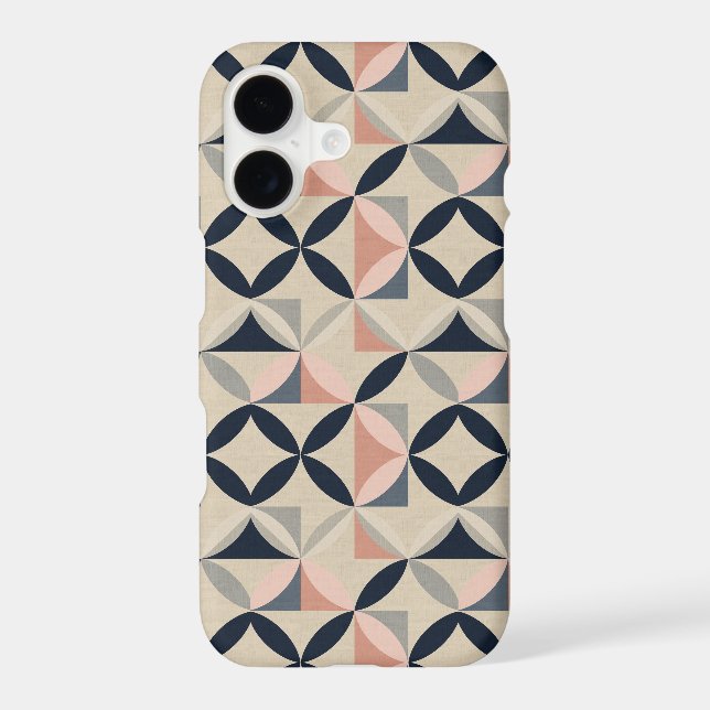 Mid Century Modern Geometric Abstract Pattern  iPhone Case (Back)