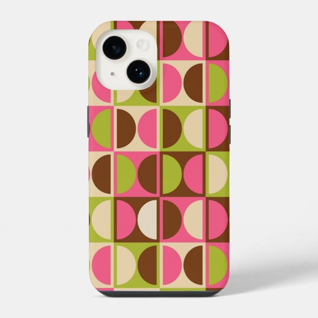 Mid Century Modern Geometric Abstract Pattern Iphone Case (Back)