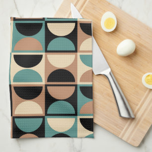 Mid Century Modern Geometric Abstract Pattern Kitchen Towel