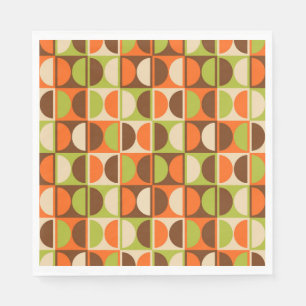 Mid Century Modern Geometric Abstract Pattern Napkins