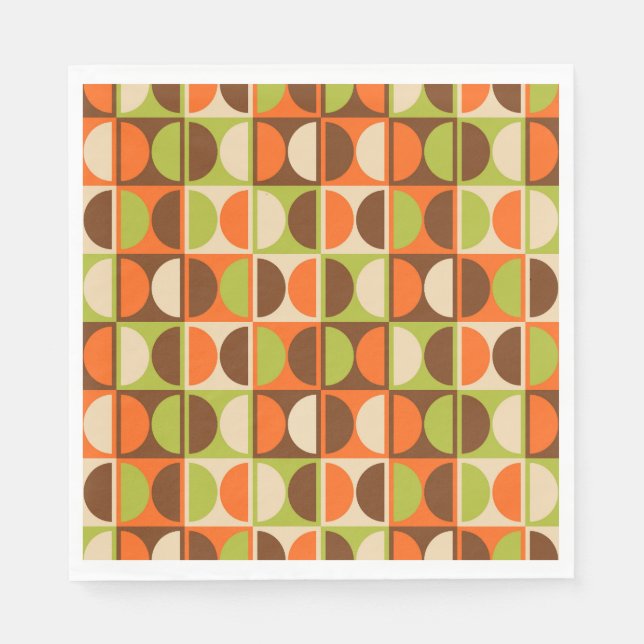 Mid Century Modern Geometric Abstract Pattern Napkins (Front)