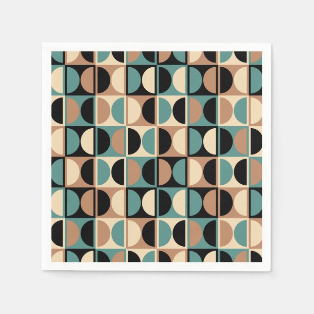 Mid Century Modern Geometric Abstract Pattern Napkins (Front)