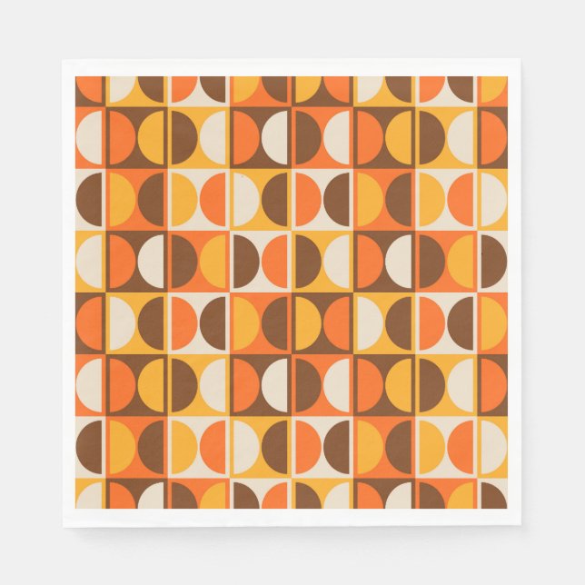 Mid Century Modern Geometric Abstract Pattern Napkins (Front)