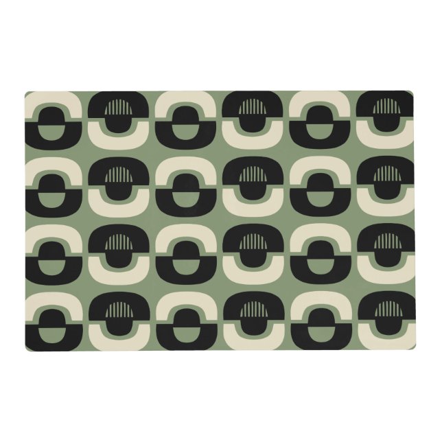 Mid Century Modern Geometric Abstract Pattern Placemat (Front)