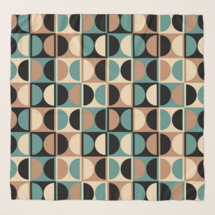 Mid Century Modern Geometric Abstract Pattern Scarf