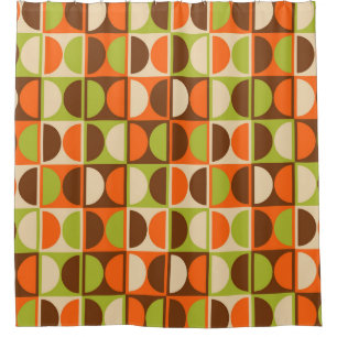 Mid Century Modern Geometric Abstract Pattern Shower Curtain