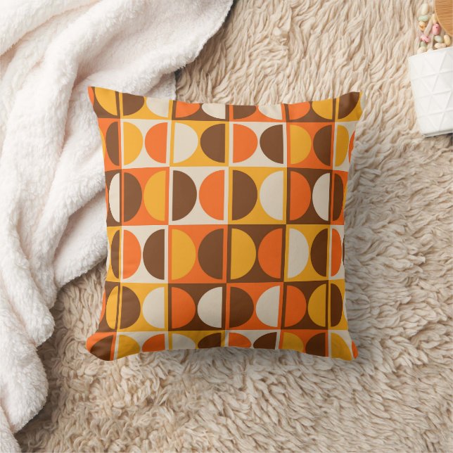 Mid Century Modern Geometric Abstract Pattern Throw Pillow (Blanket)