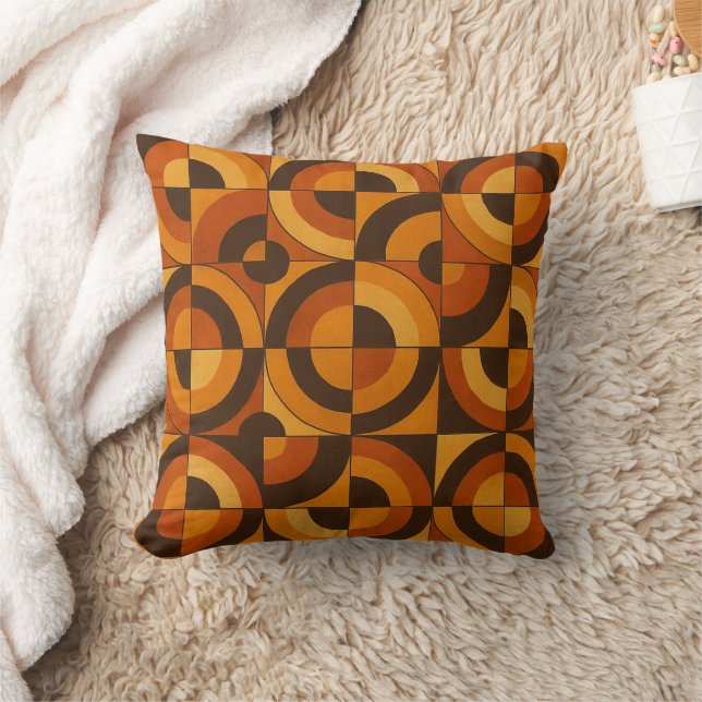 Mid Century Modern Geometric Abstract Pattern Throw Pillow (Blanket)