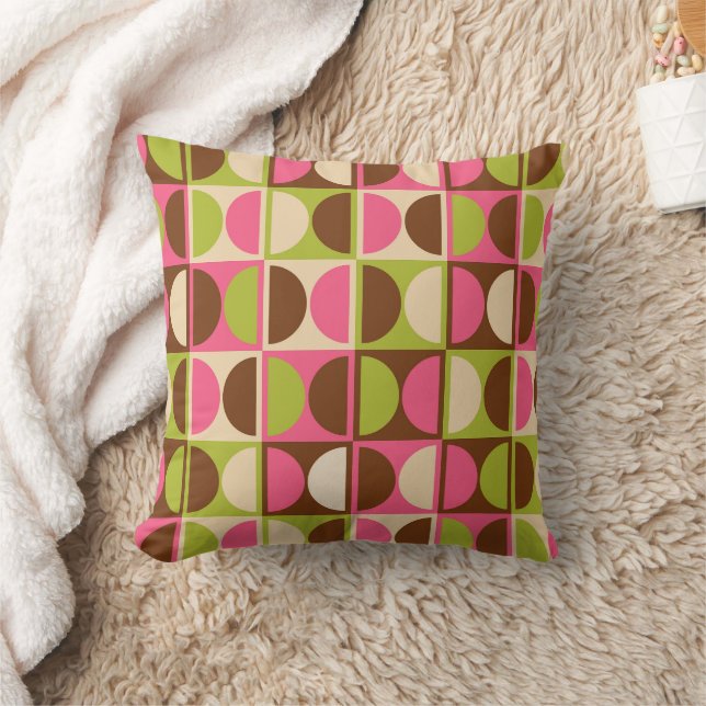Mid Century Modern Geometric Abstract Pattern Throw Pillow (Blanket)