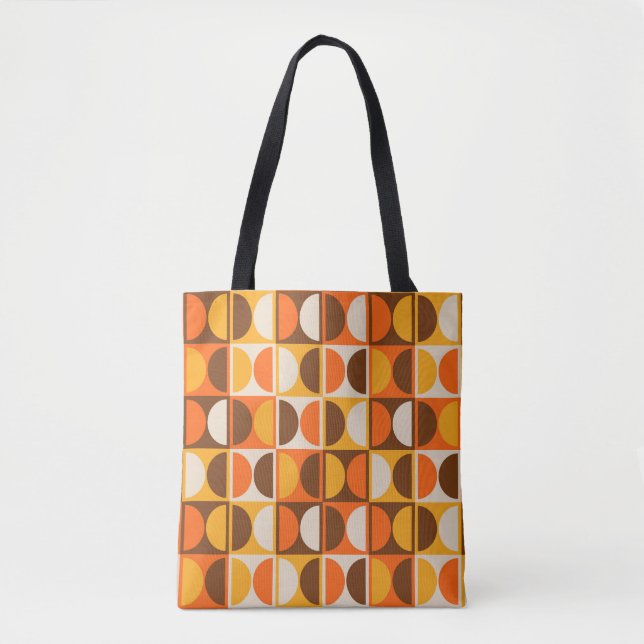 Mid Century Modern Geometric Abstract Pattern Tote Bag (Front)