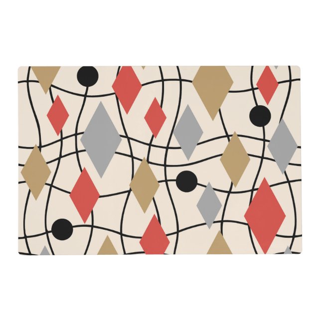 Mid Century Modern Geometric Abstract Placemat (Front)