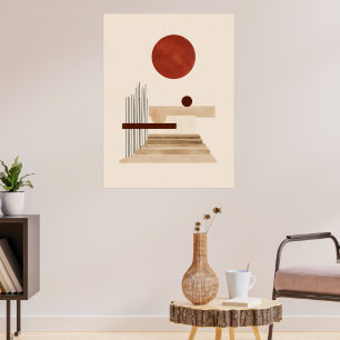 Mid-Century Modern Geometric Abstract Print
