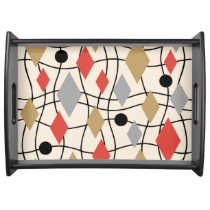 Mid Century Modern Geometric Abstract Serving Tray