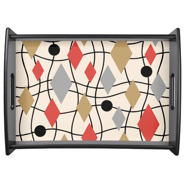 Mid Century Modern Geometric Abstract Serving Tray (Front)