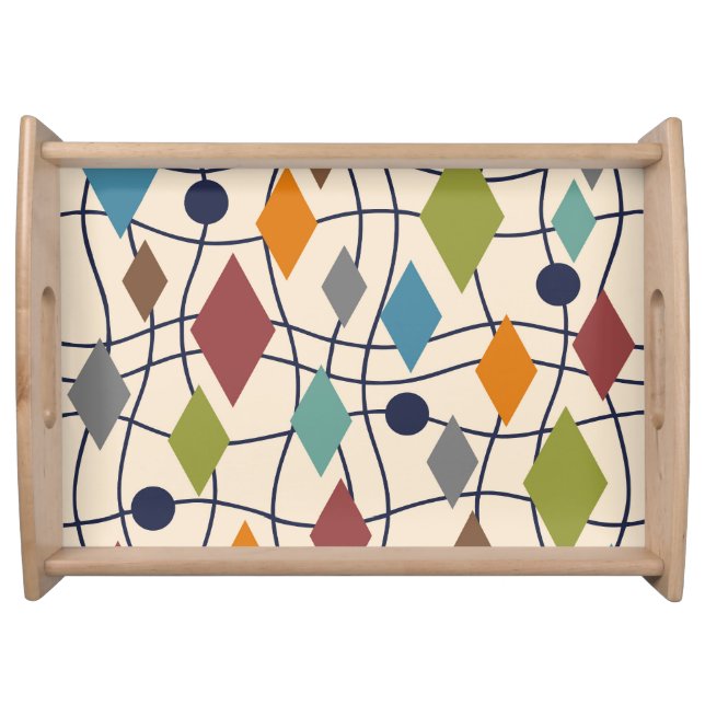 Mid Century Modern Geometric Abstract Serving Tray (Front)