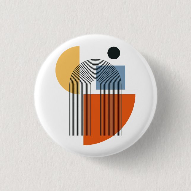 Mid Century Modern Geometric Abstract Wall Art  Button (Front)