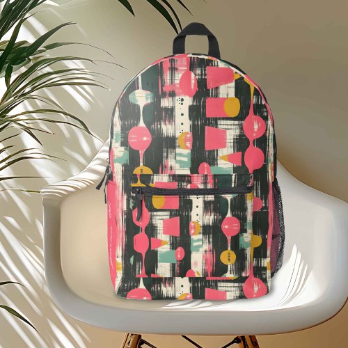 Mid_Century Modern Geometric Abstraction Printed Backpack