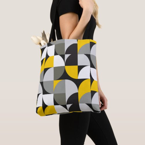 Mid century modern geometric and squares design tote bag