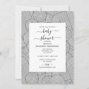 Mid Century Modern Geometric Arch Baby Shower Invitation