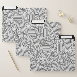 Mid Century Modern Geometric Arch Black White File Folder