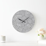 Mid Century Modern Geometric Arch Black White Large Clock