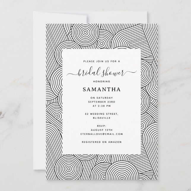 Mid Century Modern Geometric Arch Bridal Shower Invitation (Front)