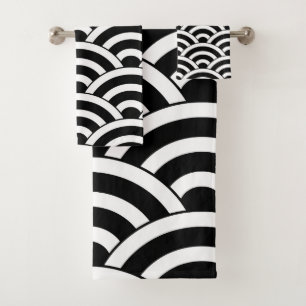 Mid Century Modern Geometric Arch Pattern Bath Towel Set