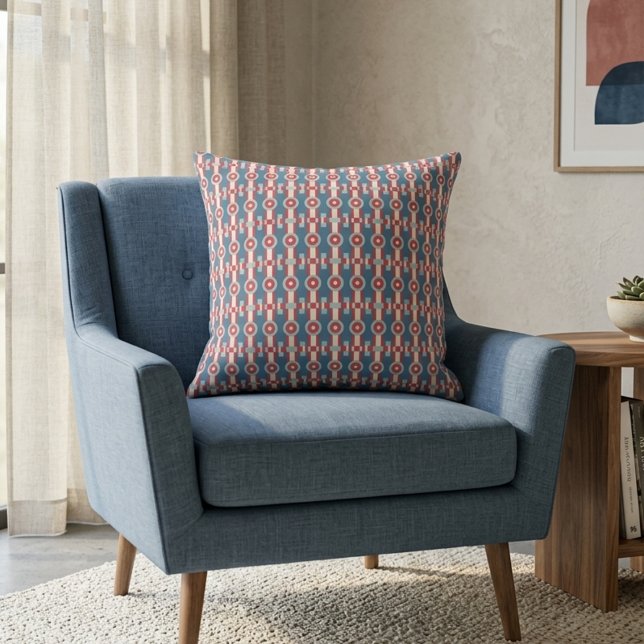 Mid-Century Modern Geometric Art Pattern Print Throw Pillow (Creator Uploaded)