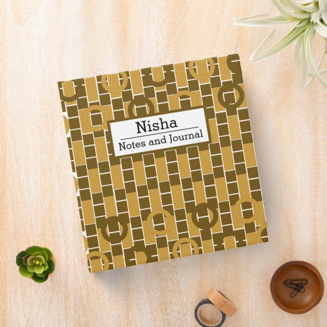 Mid Century Modern Geometric Back To School 3 Ring Binder (In Situ)