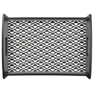 Mid-Century Modern geometric, black and white Serving Tray