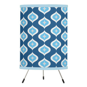 Mid-Century Modern geometric blue Tripod Lamp