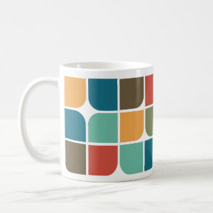 Mid century modern geometric   Bright colors Coffee Mug