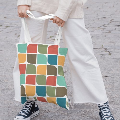 Mid century modern geometric  Bright colors Tote Bag