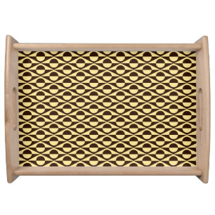 Mid-Century Modern geometric, brown and tan Serving Tray