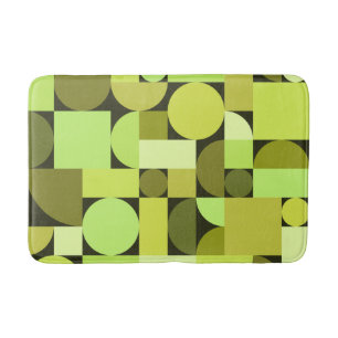 Mid Century Modern Geometric Chartreuse Bath Mat